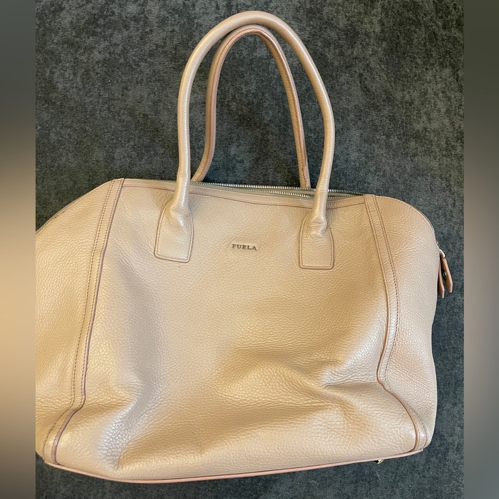 Furla light pink large handbag
